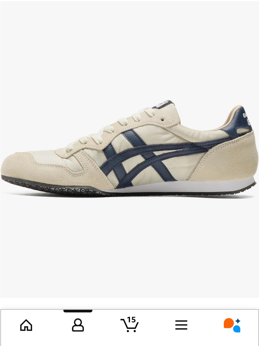 Onitsuka Tiger by Asics Women’s Serrano Slip-On Sneakers in Birch and Peacoat - Picture 3 of 14